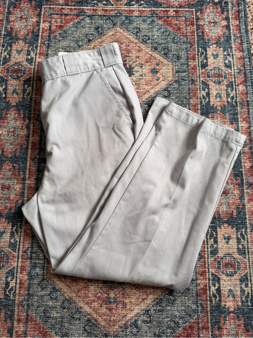 Dickies Women's Light Blue Trousers - Straight Leg Workwear